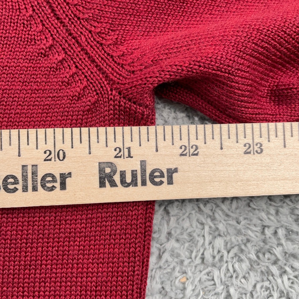 Brooks Brothers Sweater Mens Medium Red 1/4 Zip Italian Merino Wool Pullover - Picture 7 of 11